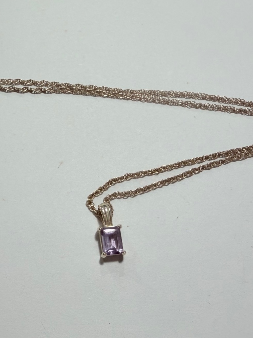 Sterling Silver Amethyst Pendant Necklace